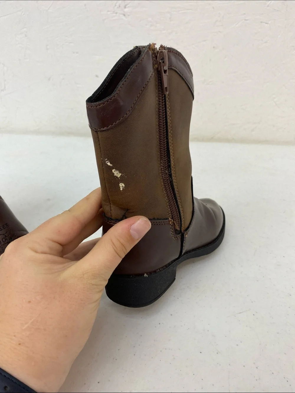 Brown Kids Cowboy Boots with Character Graphic size 9 toddler